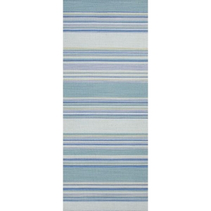 Kiawah Handmade Stripe Blue / Turquoise Runner Rug (2'6"  x  8')