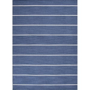 Cape Cod Handmade Stripe Blue / Cream Area Rug (5'  x  8')
