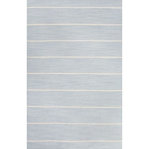 Cape Cod Handmade Stripe Blue / White Area Rug (4'  x  6')