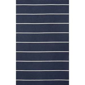 Cape Cod Handmade Stripe Blue / White Area Rug (10'  x  14')