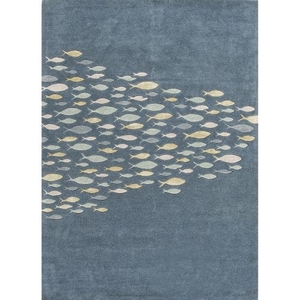 Schooled Handmade Animal Blue / Gray Area Rug (9'6"  x  13'6")