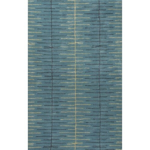Dialed-In Handmade Stripe Teal / Green Area Rug (5'  x  8')