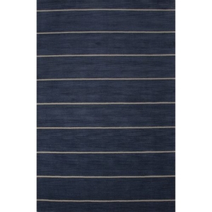 Ketch Handmade Stripe Blue / Beige Area Rug (8'  x  10')