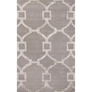 Regency Handmade Trellis Gray / Silver Area Rug (5'  x  8')