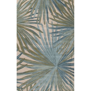 Palmetto Handmade Floral Blue / Green Area Rug (2'  x  3')