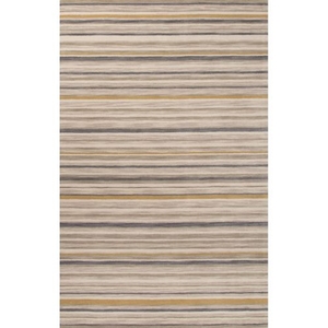 Furth Handmade Stripe Gray / Gold Area Rug (2'  x  3')