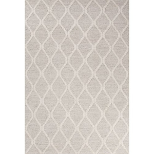Zarah Handmade Trellis Gray / White Area Rug (2'  x  3')