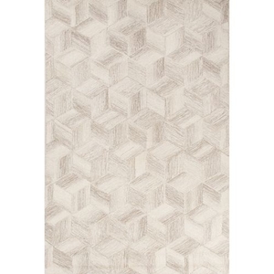 Warwick Handmade Geometric White / Tan Area Rug (2'  x  3')