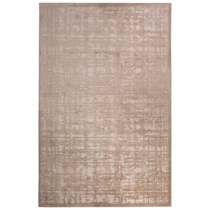 Dreamy Abstract White / Tan Area Rug (5'  x  7'6")