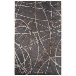 Denali Handmade Abstract Gray / Brown Area Rug (2'  x  3')