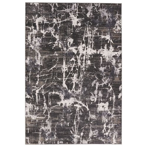 Edge Abstract Gray / Black Area Rug (5'  x  7'6")