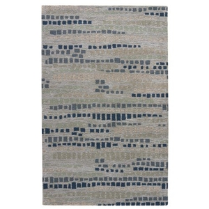 National Geographic by Jalal Handmade Dots Gray / Blue Area Rug (5'  x  8')