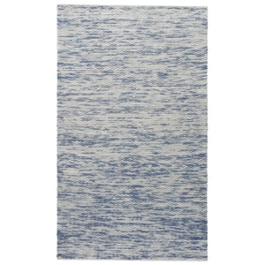 Iroquois Solid White / Blue Area Rug (2'  x  3')