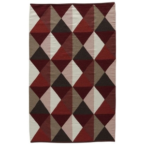 Ritner Handmade Geometric Red / Tan Area Rug (2'  x  3')