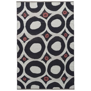 National Geographic by Niamey Handmade Dots White / Black Area Rug (2'  x  3')