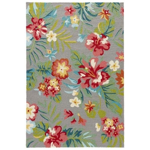 Okana Indoor / Outdoor Floral Gray / Multicolor Area Rug (7'6"  x  9'6")