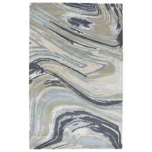 National Geographic by Lilos Handmade Abstract Blue / Tan Area Rug (2'  x  3')