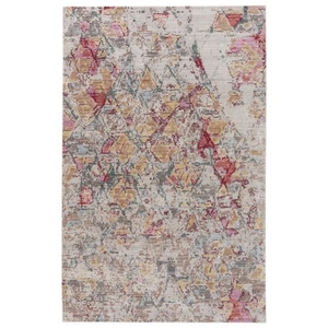 Ixion Abstract Beige / Pink Area Rug (9'  x  12')