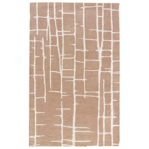 Seychelles Handmade Abstract Taupe / Silver Area Rug (5'  x  8')