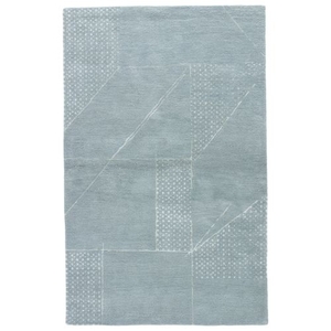 Travertino Handmade Abstract Blue / White Area Rug (5'  x  8')