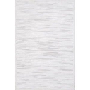 Linea Abstract White Square Area Rug (8'  x  8')