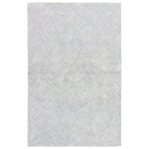 Ruth Handmade Geometric Gray / Beige Area Rug (5'  x  7'6")