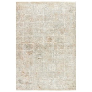 Valentino Geometric Gray / Tan Area Rug (5'  x  7'6")