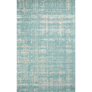 Pals Handmade Abstract Aqua / Silver Area Rug (8'  x  10')