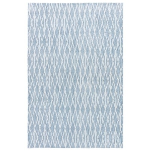 Tangled Handmade Geometric Blue / White Area Rug (2'  x  3')