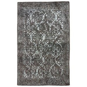 Vision Hand-Knotted Trellis Dark Gray / Silver Area Rug (8'  x  11')