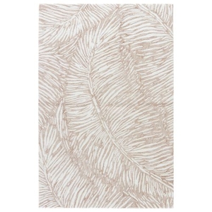 Melbor Handmade Abstract Tan / Ivory Area Rug (7'6"  x  9'6")