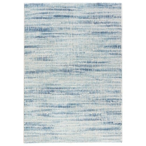 Escape Abstract Blue / White Area Rug (5'3"  x  7'6")