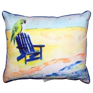 Parrot & Chair Large Indoor/Outdoor Pillow 16X20
