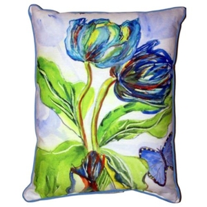 Tulips & Morpho Large Indoor/Outdoor Pillow 16X20