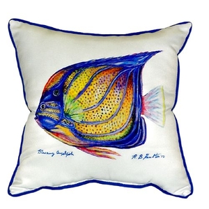 Blue Ring Angelfish Large Indoor/Outdoor Pillow 18X18