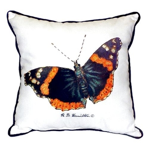 Red Admiral Butterfly Large Indoor/Outdoor Pillow 18X18