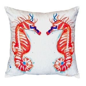 Coral Sea Horses No Cord Pillow 16X20