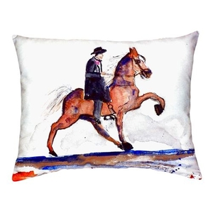 Brown Walking Horse No Cord Pillow 16X20