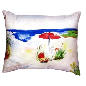 Red Beach Umbrella No Cord Pillow 16X20