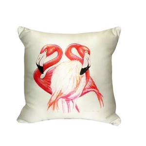 Two Flamingos No Cord Pillow  18X18