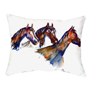Three Horses No Cord Pillow 16X20