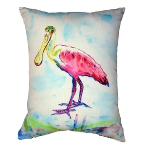 Betsy'S Pink Spoonbill No Cord Pillow 16X20
