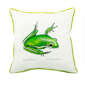Green Treefrog Small Indoor/Outdoor Pillow 12X12