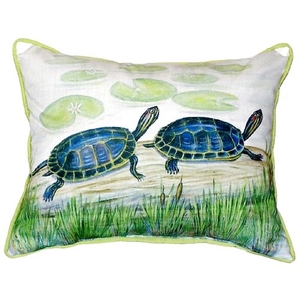 Two Turtles Small Indoor/Outdoor Pillow 11X14