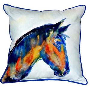 Blue Horse Small Indoor/Outdoor Pillow 12X12