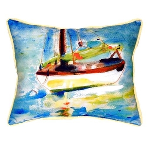 Yellow Sailboat Small Indoor/Outdoor Pillow 11X14