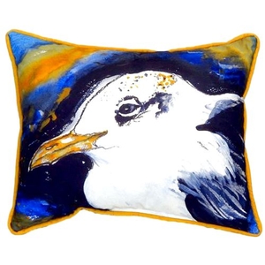 Gull Portrait Left Small Indoor/Outdoor Pillow 11X14