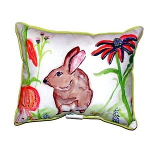 Brown Rabbit Left Small Indoor/Outdoor Pillow 11X14