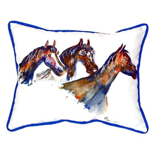 Three Horses Small Indoor/Outdoor Pillow 11X14