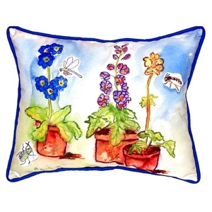 Potted Flowers Small Indoor/Outdoor Pillow 11X14